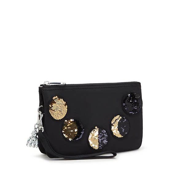 Kipling Creativity Extra Large Metallic Wristlet Táska Fekete Arany | HU 2065DF